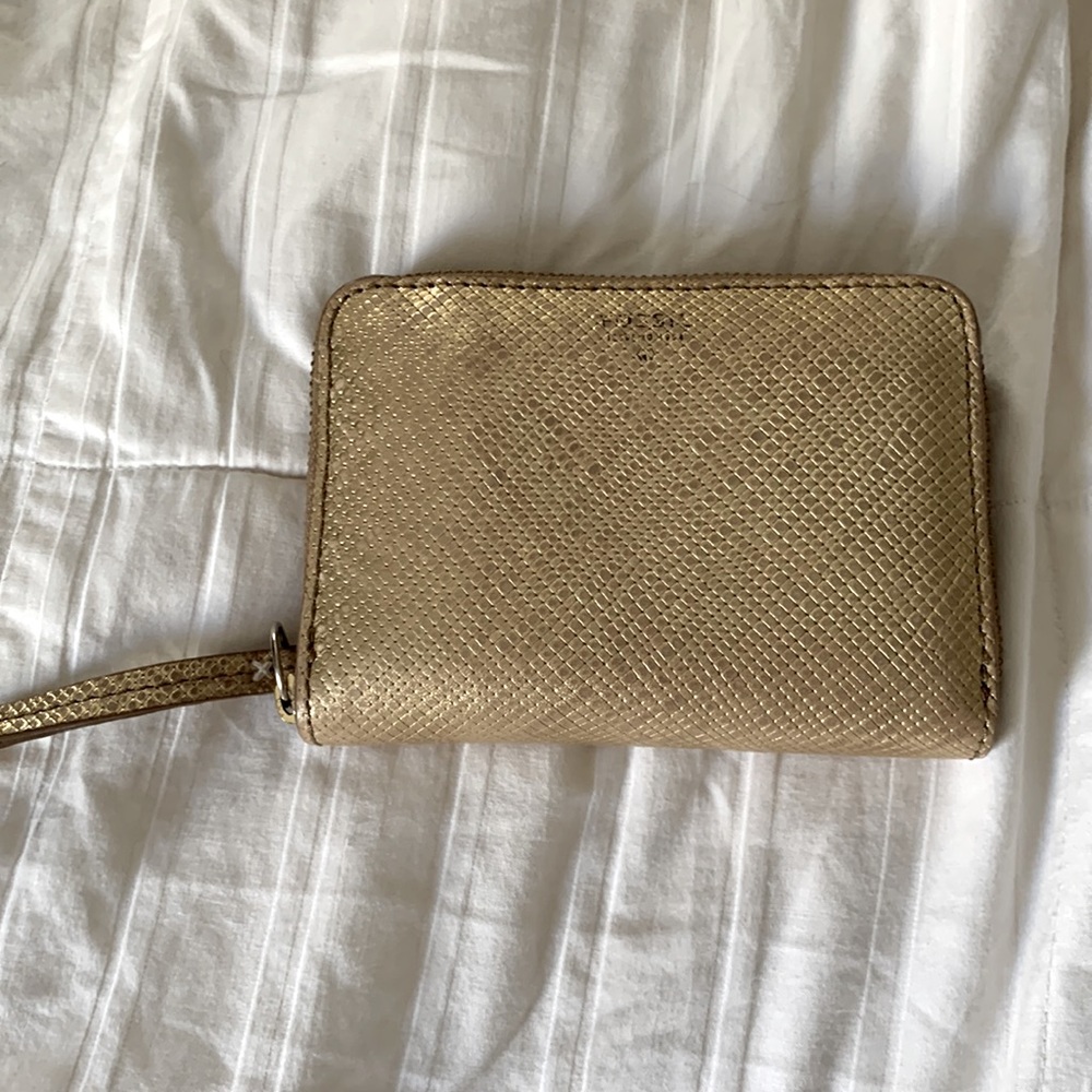 Fossil Gold Zip Bifold Wallet